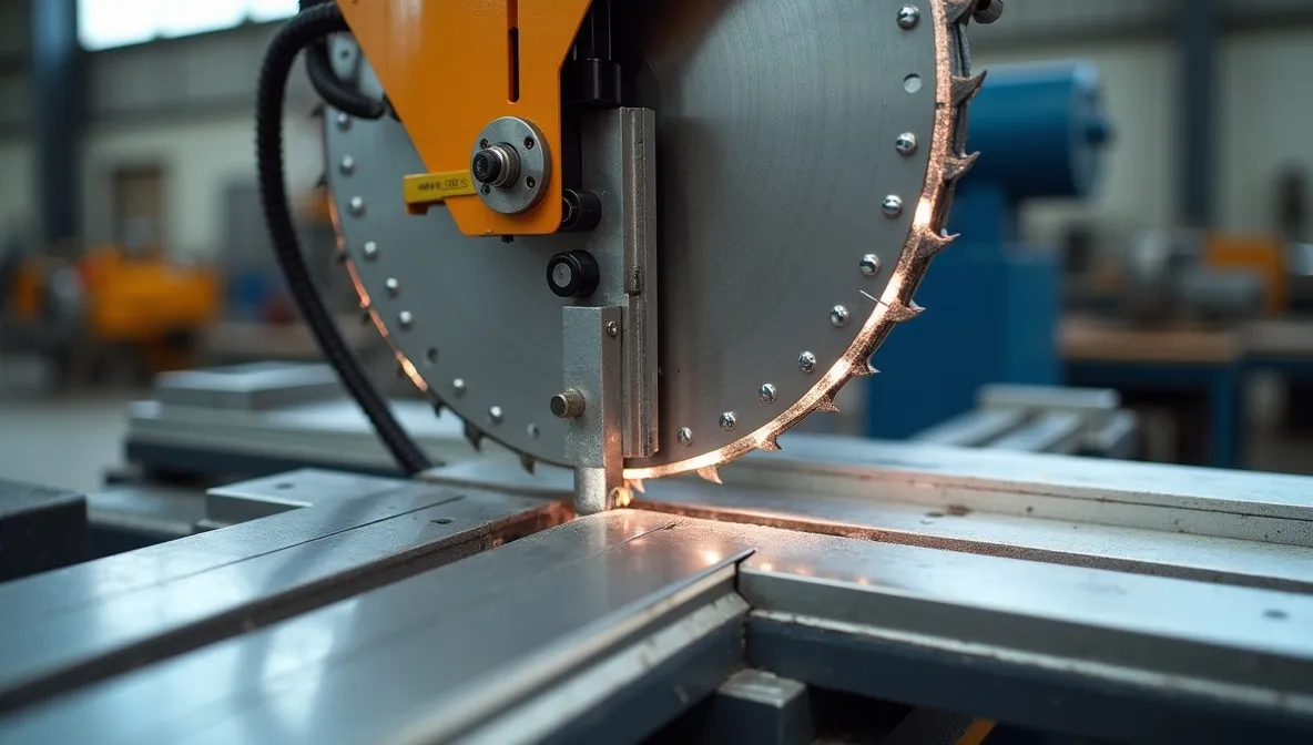 Automated CNC machinery cutting stainless steel sheets with precision in fabrication facility.